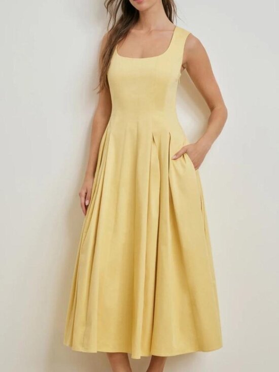 Favorite Daughter Dresses & Skirts - Favorite Daughter - The Muse Dress in butter yellow golden